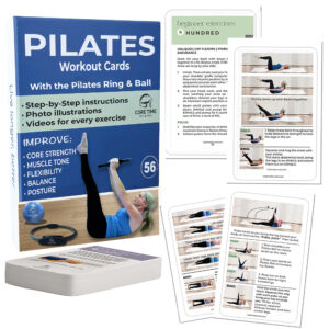 Pilates Cards utilize the Pilates ring and ball. Pilates with equipment. Pilates ring exercises. Pilates with magic circle.